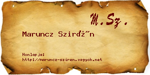 Maruncz Szirén névjegykártya